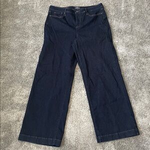 EC NYDJ Teresa Wide Leg Dark Denim Jeans - Size 16